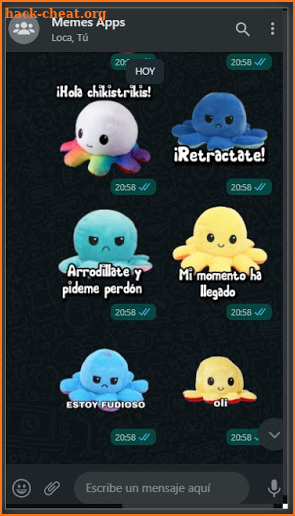 🐙 Pulpos Reversibles Stickers WastickerApps screenshot