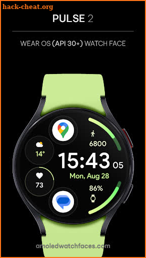 Pulse 2: Wear OS watch face screenshot