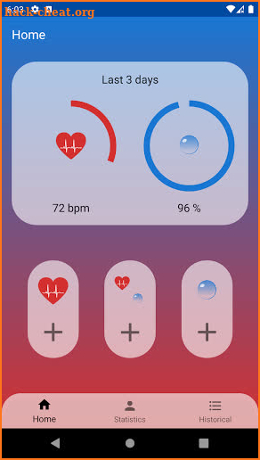 Pulse Oximeter Tracker screenshot