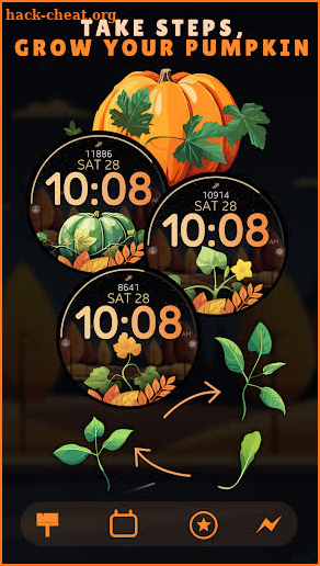 Pumpkin Steps fall watch face screenshot