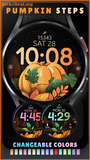 Pumpkin Steps fall watch face screenshot