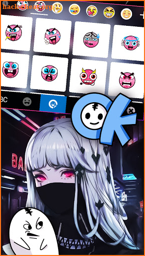 Punk Cool Girl Keyboard Background screenshot