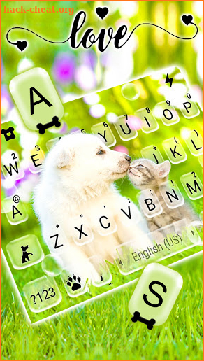Puppy Kitty Love Keyboard Background screenshot