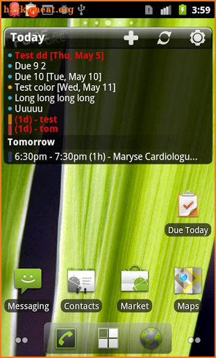 Pure Calendar widget (agenda) screenshot