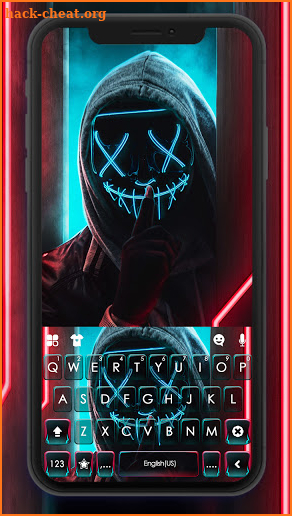 Purge Mask Neon Keyboard Background screenshot