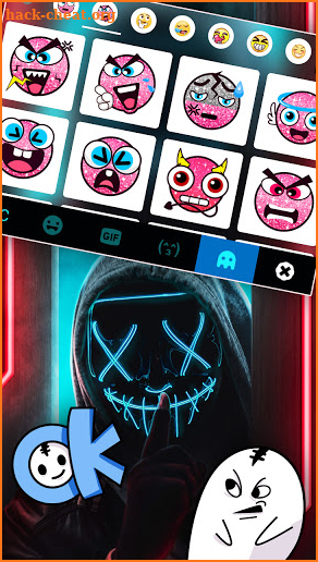 Purge Mask Neon Keyboard Background screenshot
