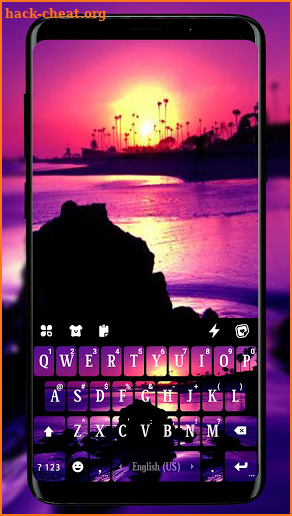 Purple Beach Sunset Keyboard Background screenshot