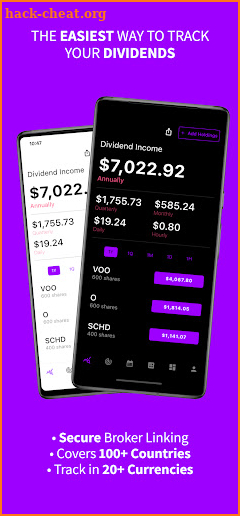 Purple Brick Dividend Tracker screenshot