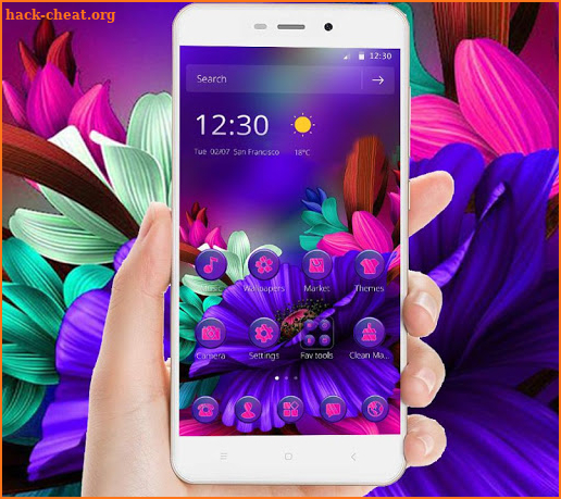 Purple Bright Flower Theme screenshot