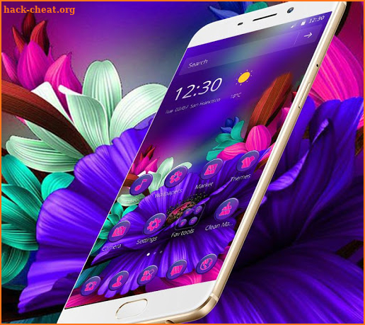 Purple Bright Flower Theme screenshot