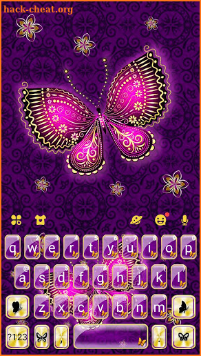 Purple Butterflies Keyboard Theme screenshot