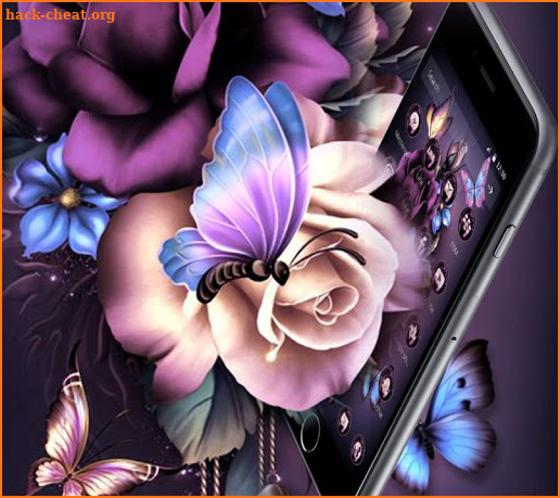 Purple Butterfly Flower Theme screenshot