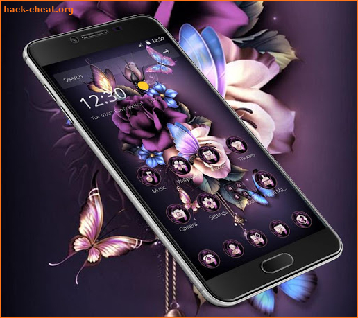 Purple Butterfly Flower Theme screenshot