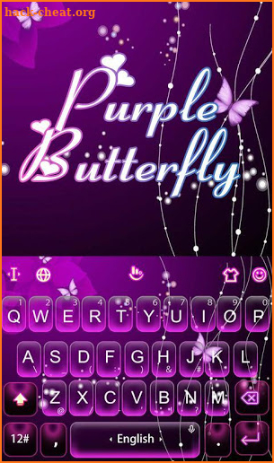 Purple Butterfly Keyboard Theme screenshot