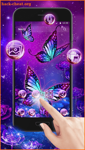 Purple Butterfly Launcher Theme Live HD Wallpapers screenshot