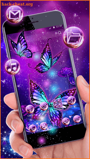 Purple Butterfly Launcher Theme Live HD Wallpapers screenshot