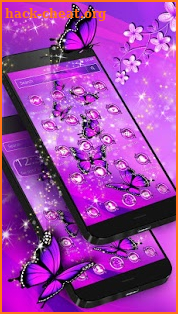 Purple Butterfly Sparkle Themes screenshot