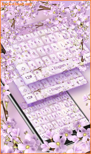 Purple Cherry Blossoms Keyboard Theme screenshot