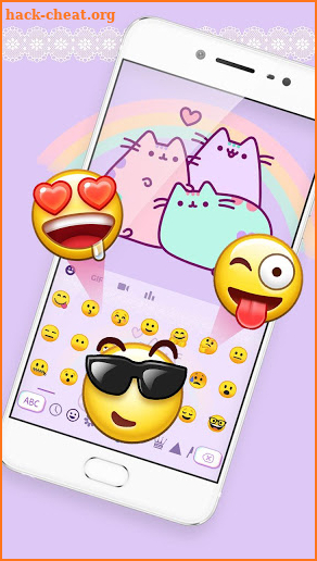 Purple Cute Kitty keyboard screenshot