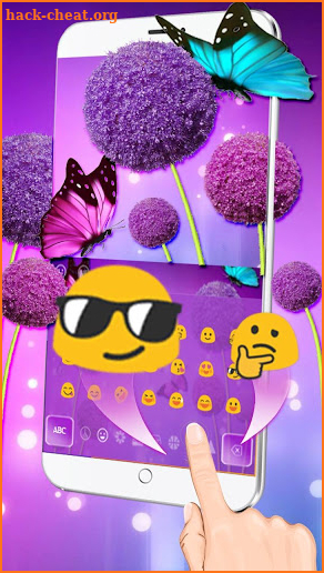 Purple Dandelion Butterfly Keyboard screenshot