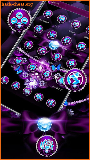 Purple diamond Bow Theme screenshot