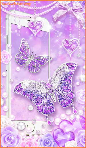 Purple Diamond Butterfly Live Wallpaper screenshot