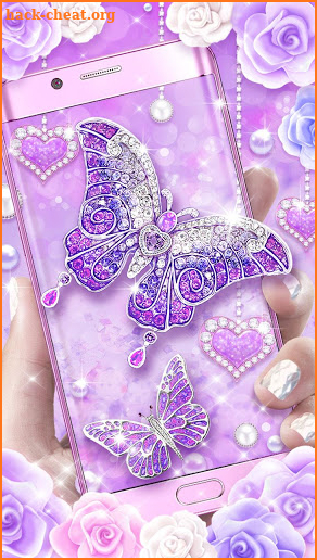 Purple Diamond Butterfly Live Wallpaper screenshot