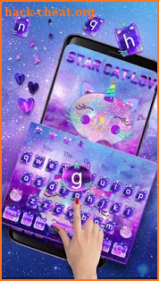 Purple Diamond Cat Keyboard Theme screenshot
