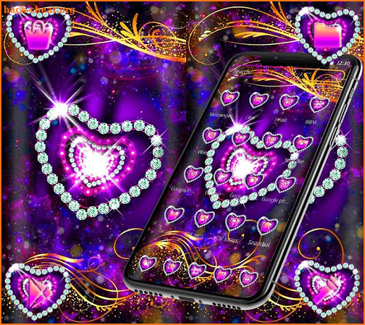 Purple Diamond Heart Theme screenshot