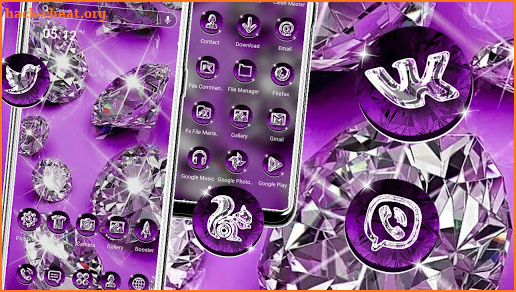 Purple Diamond Launcher Theme screenshot
