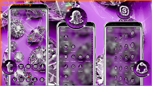 Purple Diamond Launcher Theme screenshot