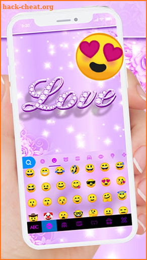 Purple Diamond Love Keyboard Theme screenshot