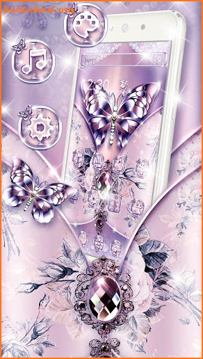 Purple Diamond Silk Butterfly Theme screenshot