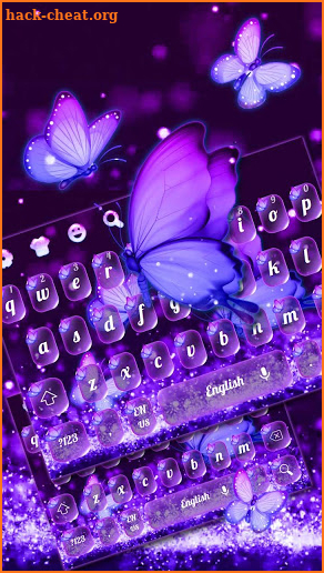 Purple Fantasy Starlight Butterfly Keyboard screenshot