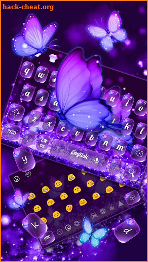 Purple Fantasy Starlight Butterfly Keyboard screenshot