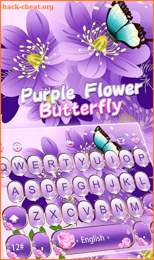 Purple Flower Butterfly Keyboard Theme screenshot
