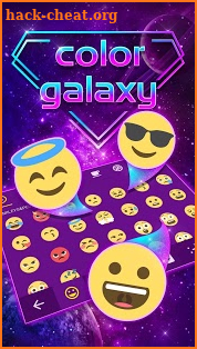 Purple Galaxy Emoji Keyboard for Android screenshot