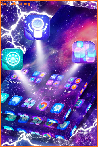 Purple Galaxy Launcher Theme screenshot