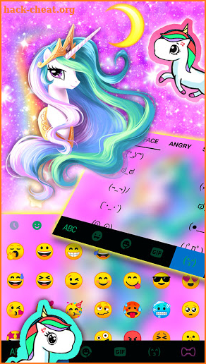 Purple Galaxy Unicorn Keyboard Background screenshot