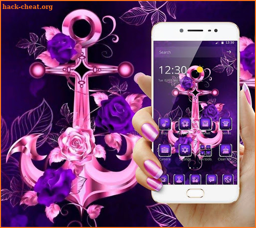 Purple Glitter Anchor Theme screenshot