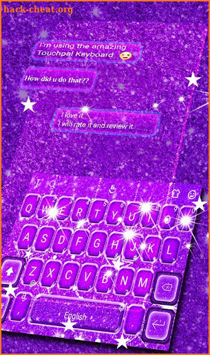 Purple Glitter Dream Keyboard Theme screenshot