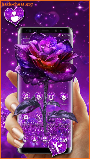 Purple Glitter Dreamy Rose Theme screenshot