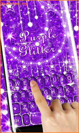 Purple Glitter Keyboard Theme screenshot