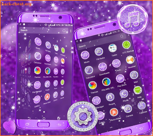Purple Glitter Launcher Theme screenshot