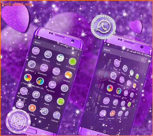 Purple Glitter Launcher Theme screenshot