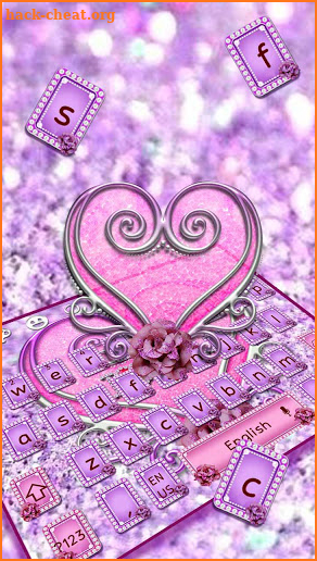 Purple Glitter Love Keyboard screenshot