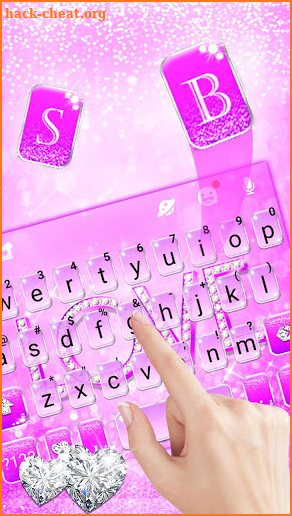 Purple Glitter Love Keyboard Theme screenshot