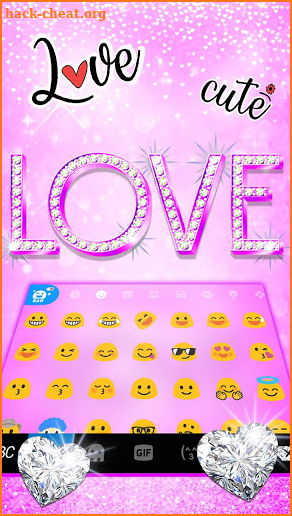 Purple Glitter Love Keyboard Theme screenshot