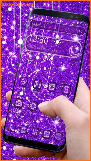 Purple Glitter Moon Theme screenshot