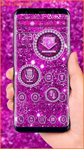 Purple Glitter Sparkling Theme screenshot